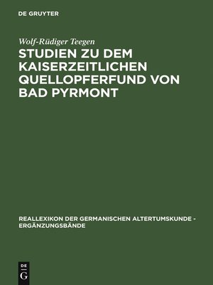 cover image of Studien zu dem kaiserzeitlichen Quellopferfund von Bad Pyrmont